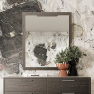 Gray Mid-Century Dresser Mirror