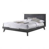 Gray Mid-Century Bed Frame