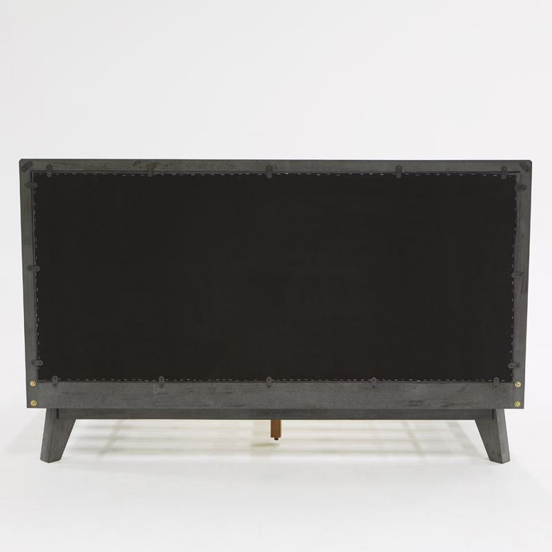 Gray Mid-Century Bed Frame