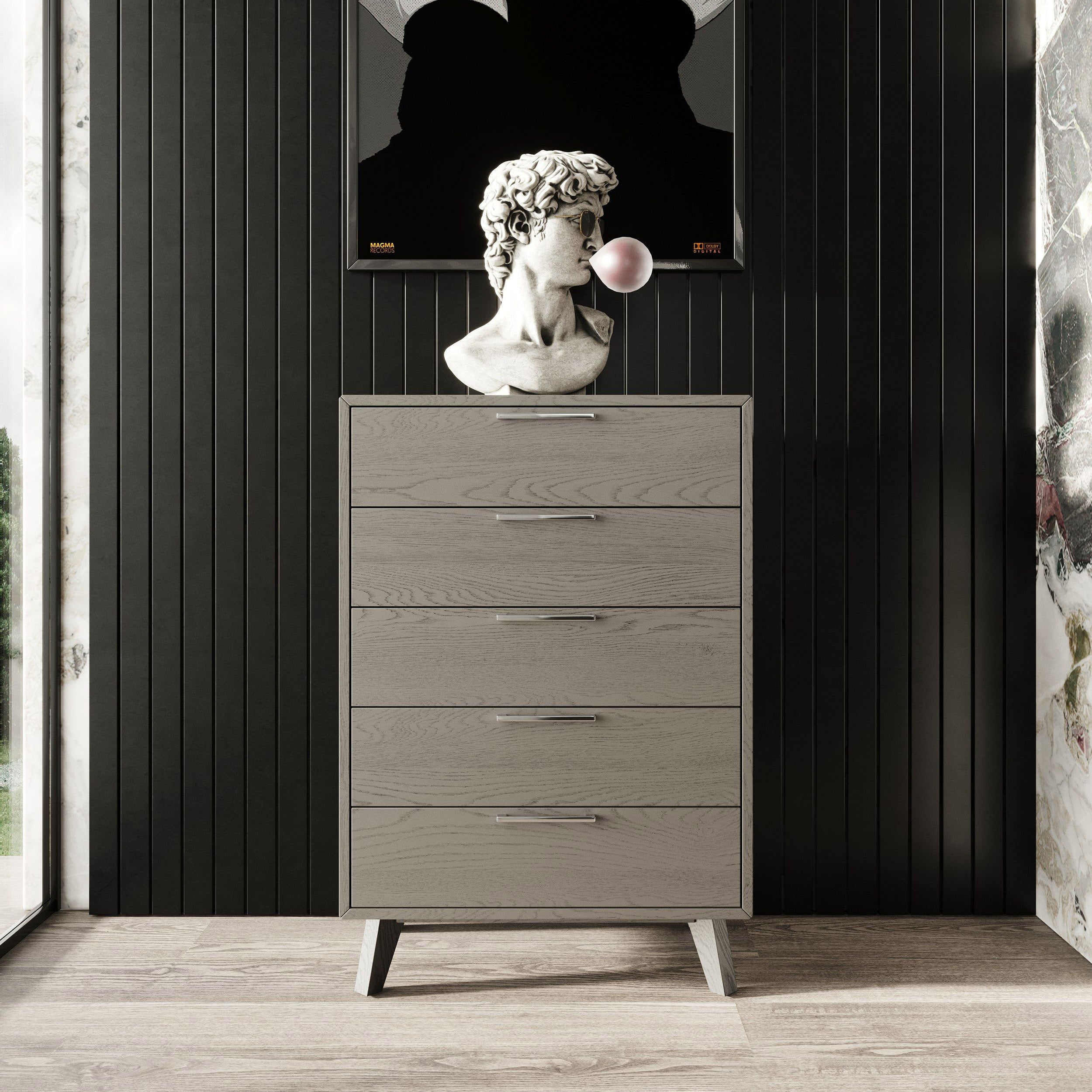 Gray Mid-Century Chest of Drawers