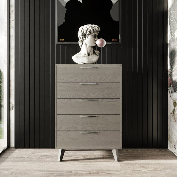 Gray Mid-Century Chest of Drawers