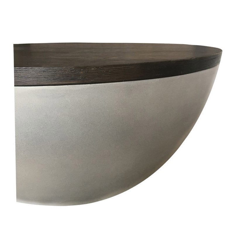 Concrete & Oak Drum Base Coffee Table