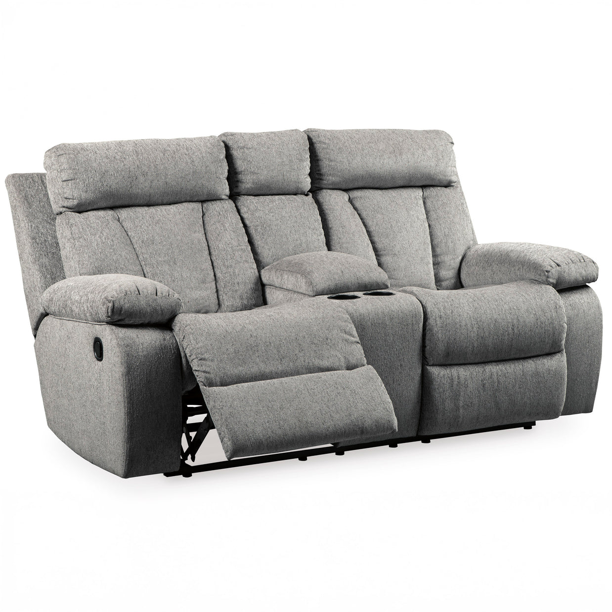 Modern Gray Recliner Loveseat