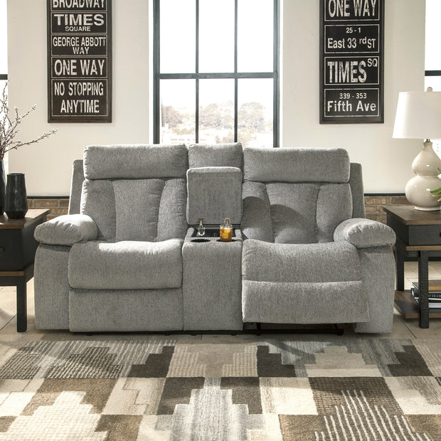 Modern Gray Recliner Loveseat