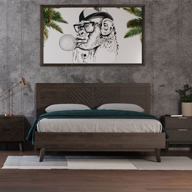 Mid-Century Dark Acacia Bedframe