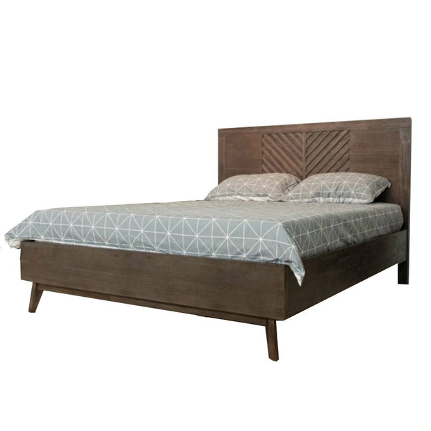 Queen Mid-Century Dark Acacia 5 PC Bedroom Set
