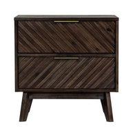 Queen Mid-Century Dark Acacia 5 PC Bedroom Set