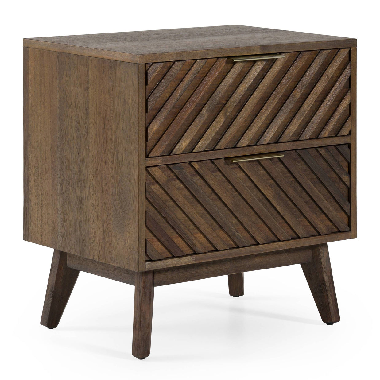 Mid-Century Dark Acacia Nightstand