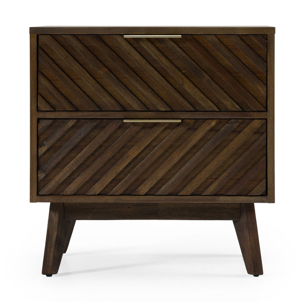 Mid-Century Dark Acacia Nightstand