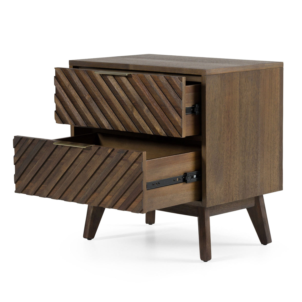 Mid-Century Dark Acacia Nightstand