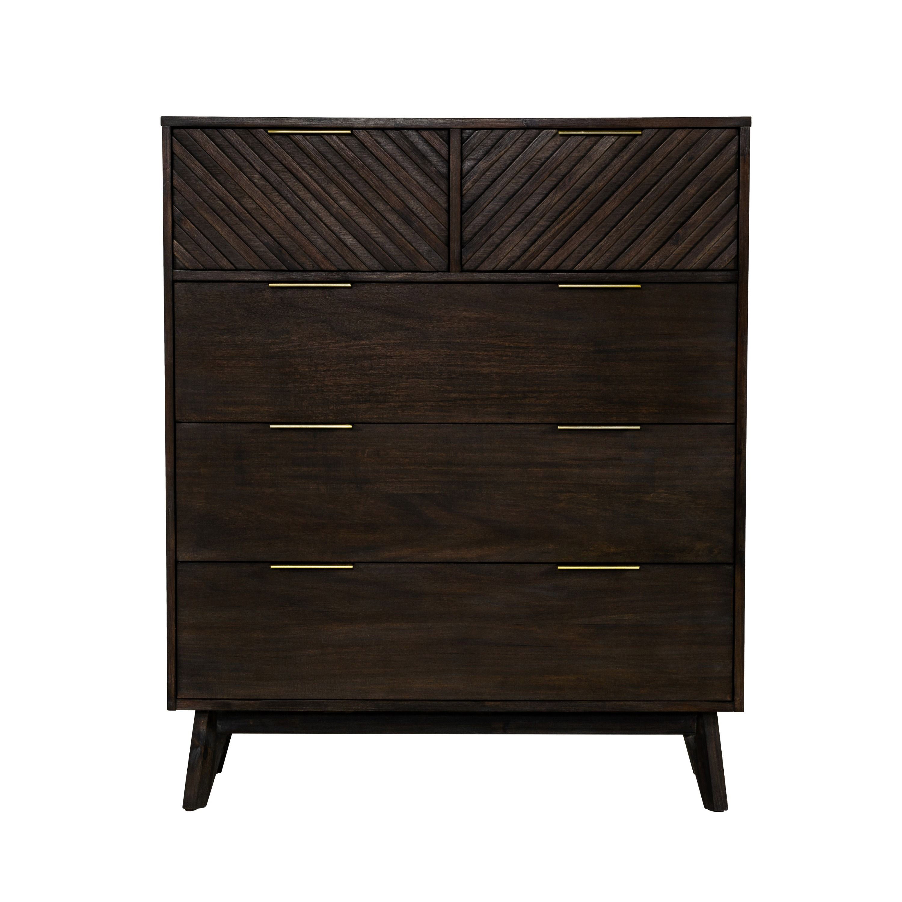 Mid-Century Dark Acacia Chest of Drawers