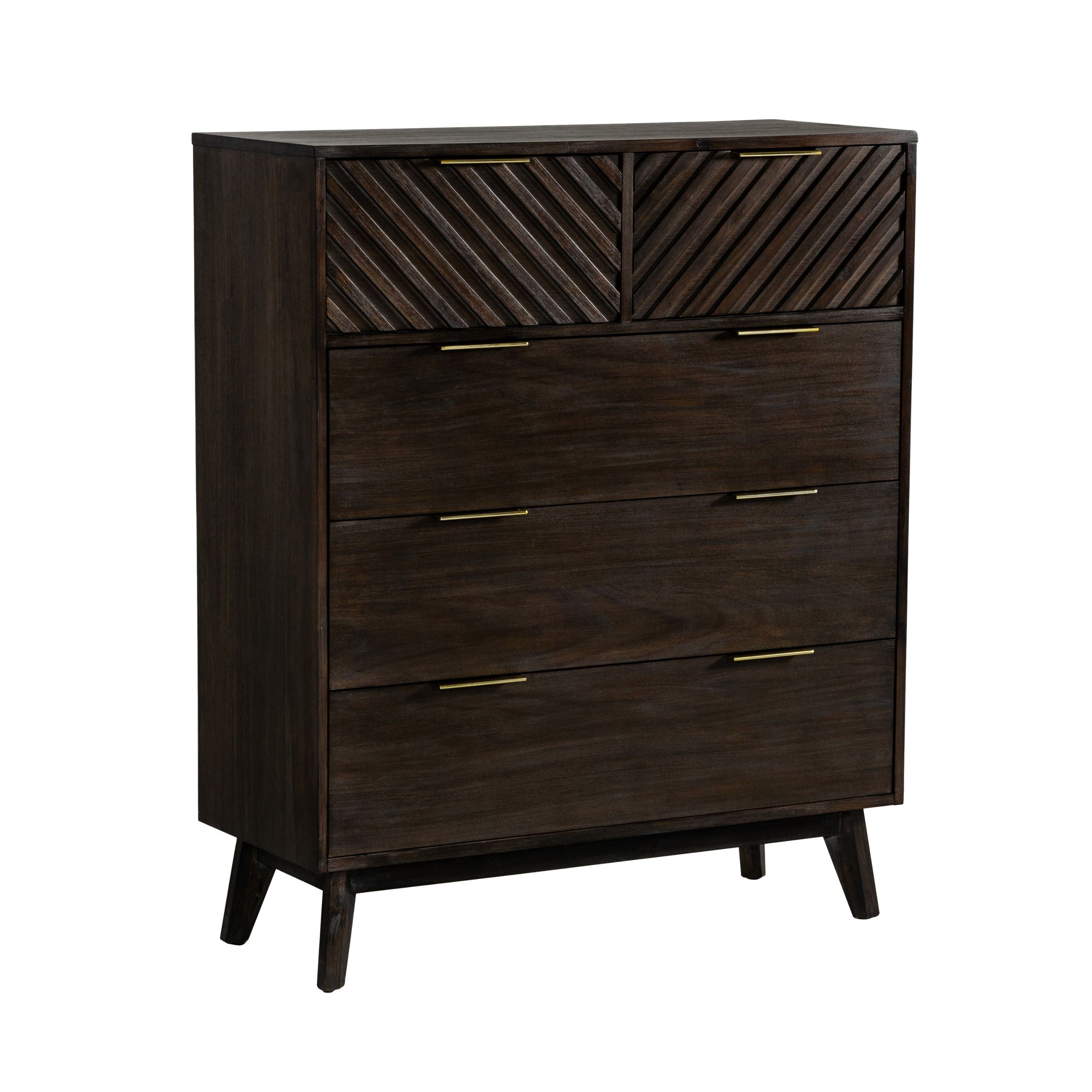 Mid-Century Dark Acacia Chest of Drawers
