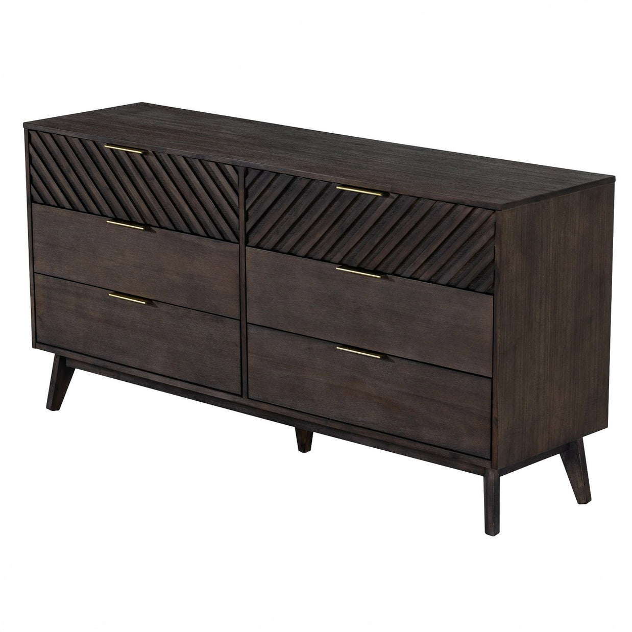 Mid-Century Dark Acacia Dresser