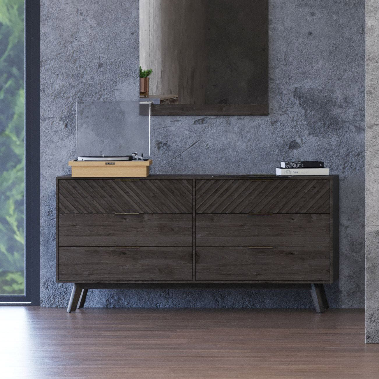 Mid-Century Dark Acacia Dresser