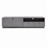 Gray Crackle Lacquer Finish TV Stand