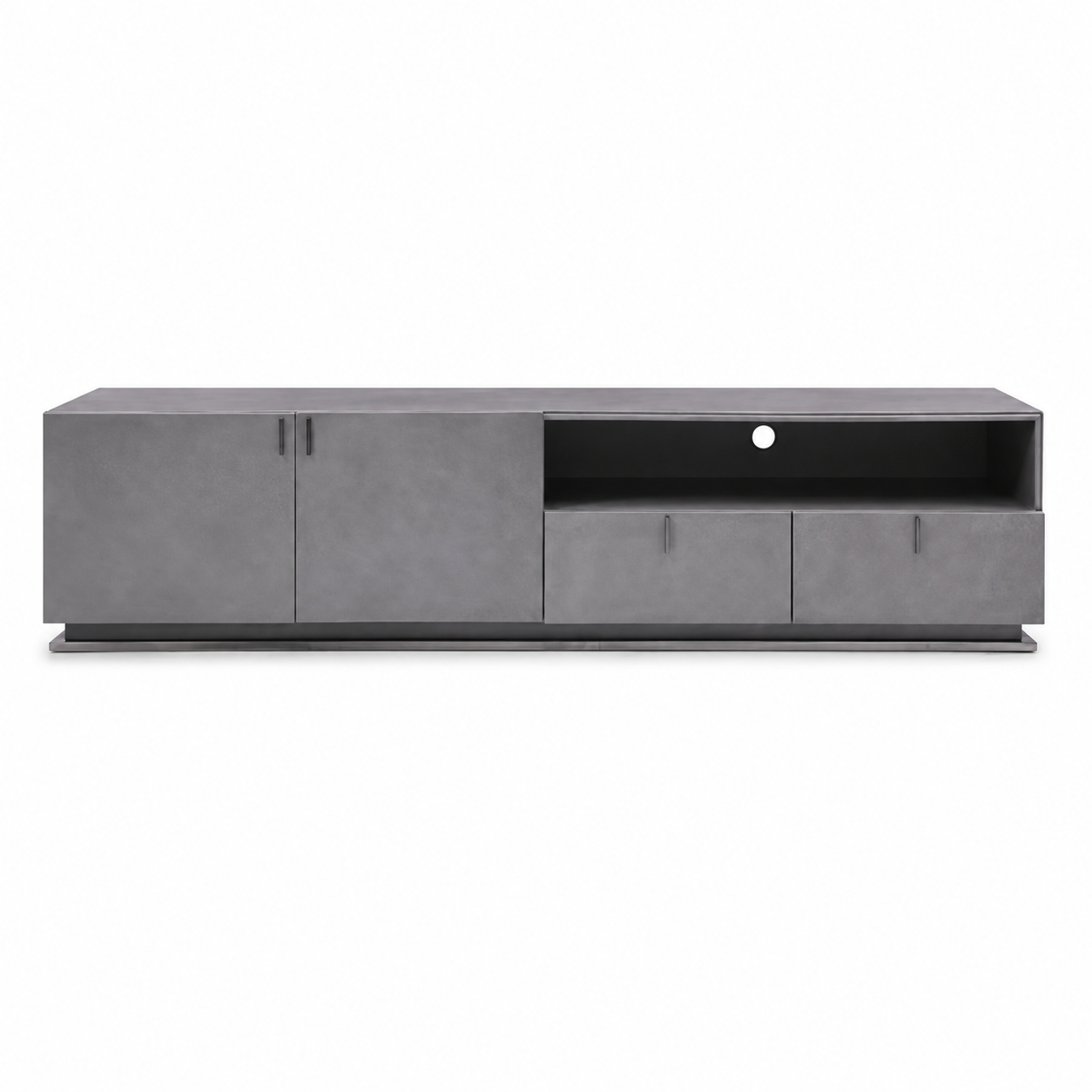 Gray Crackle Lacquer Finish TV Stand
