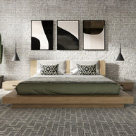 Contemporary Walnut & Gray 3 PC Bedroom Set