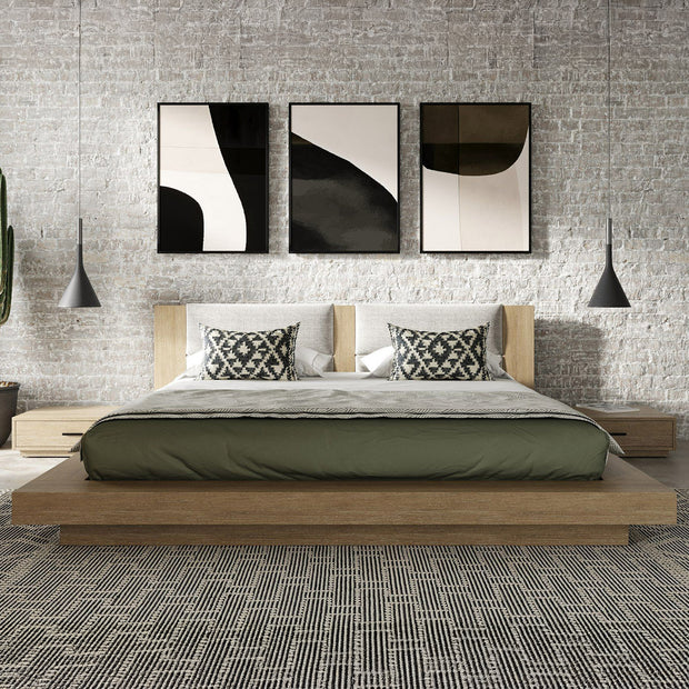 Contemporary Walnut & Gray 3 PC Bedroom Set