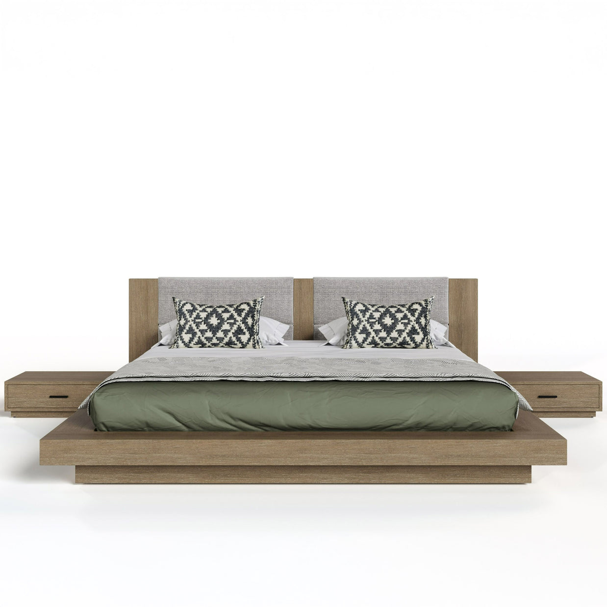 Contemporary Walnut & Gray 3 PC Bedroom Set