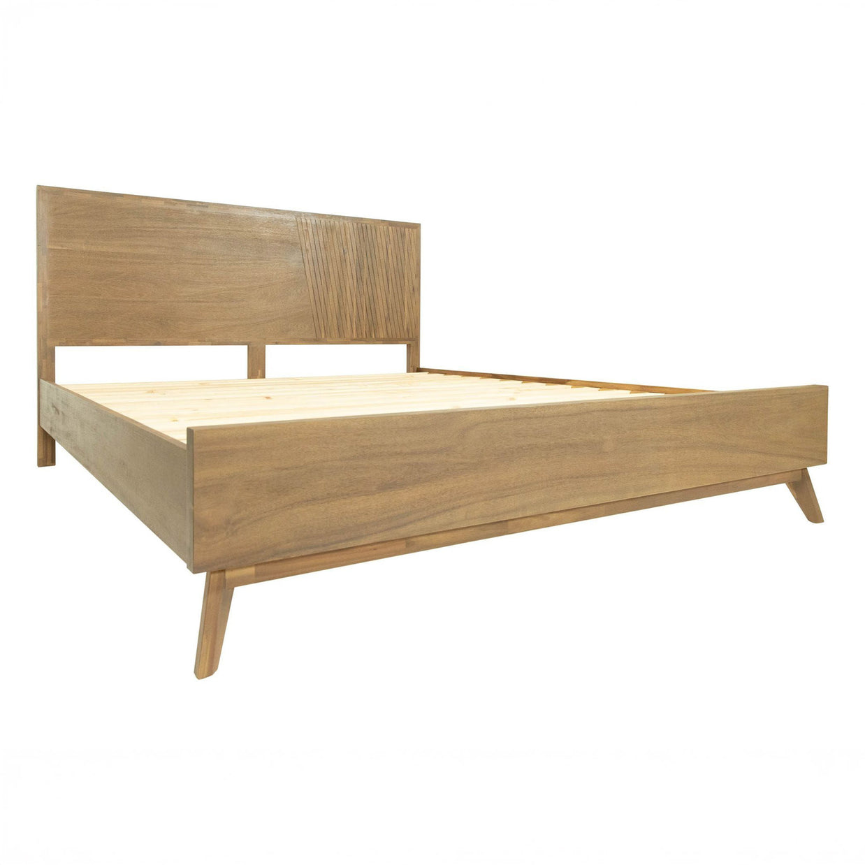 Contemporary Queen Natural Mid-Century 5 PC Bedroom Set