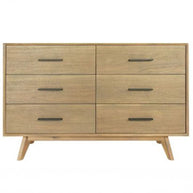 Contemporary Queen Natural Mid-Century 5 PC Bedroom Set