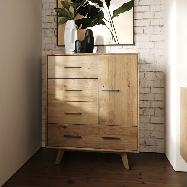 Contemporary Natural Mid-Century Chest of Drawers