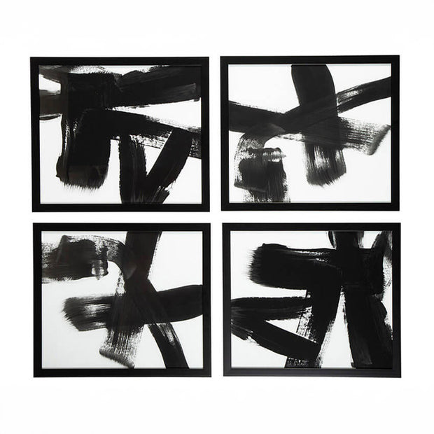 Abstract Black & White Wall Art Set