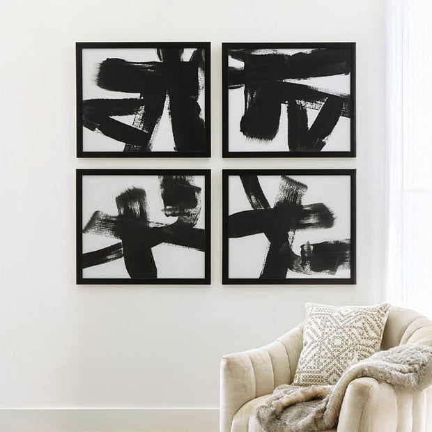 Abstract Black & White Wall Art Set