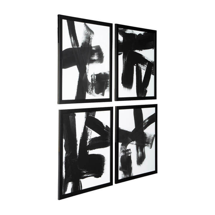 Abstract Black & White Wall Art Set