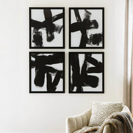 Abstract Black & White Wall Art Set