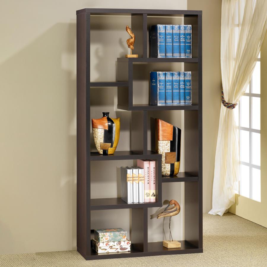 8-Shelf Geometric Bookcase