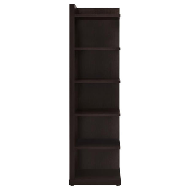 Modern Corner Cappuccino Bookcase