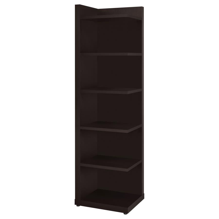 Modern Corner Cappuccino Bookcase