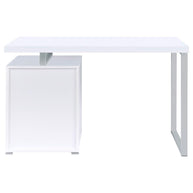 Modern Silver & Wood Office Desk