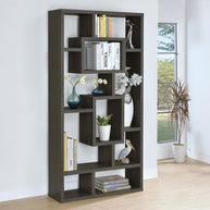 Geometric Weathered Gray Bookcase