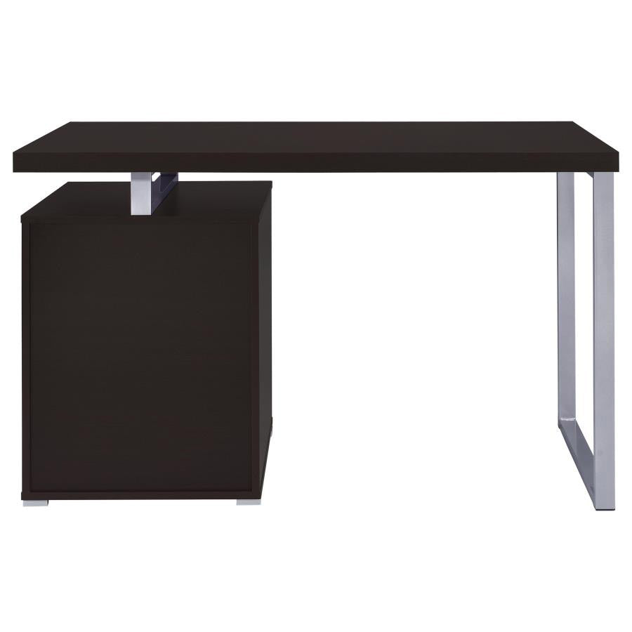 Modern Silver & Wood Office Desk
