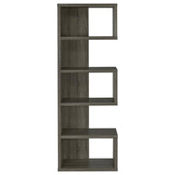 Asymmetrical Weathered Gray Bookcase
