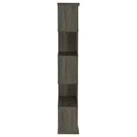 Asymmetrical Weathered Gray Bookcase