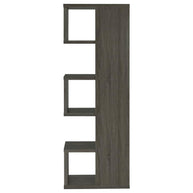 Asymmetrical Weathered Gray Bookcase