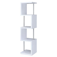 4-Shelf Geometric & Chrome bookcase