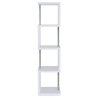 4-Shelf Geometric & Chrome bookcase