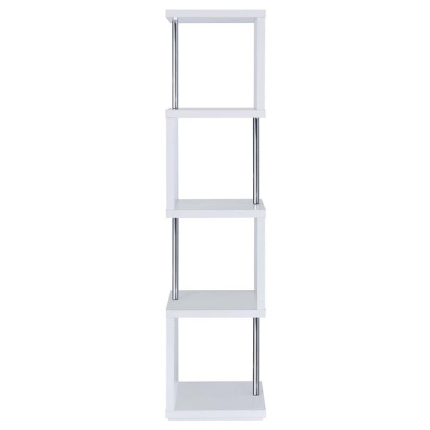 4-Shelf Geometric & Chrome bookcase