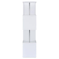 4-Shelf Geometric & Chrome bookcase