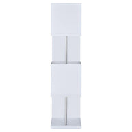 4-Shelf Geometric & Chrome bookcase