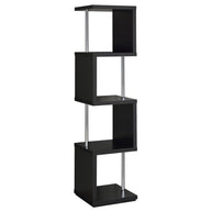 4-Shelf Geometric & Chrome bookcase