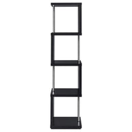 4-Shelf Geometric & Chrome bookcase