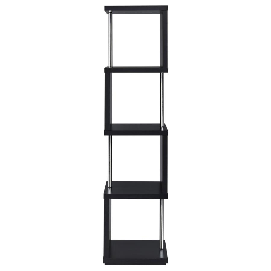 4-Shelf Geometric & Chrome bookcase