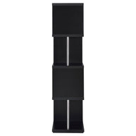 4-Shelf Geometric & Chrome bookcase