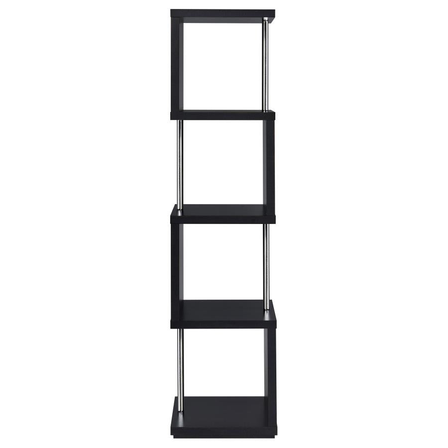 4-Shelf Geometric & Chrome bookcase
