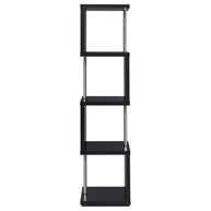 4-Shelf Geometric & Chrome bookcase